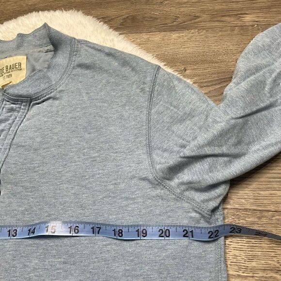 Eddie Bauer Blue Long Sleeve Henley Shirt Mens Size Medium Stretch Button - Picture 9 of 11